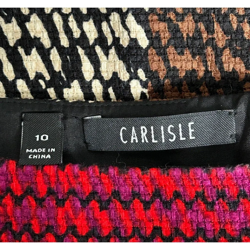 Vintage‎ Carlisle Colorblock Houndstooth Knee Length Skirt Women Size 10